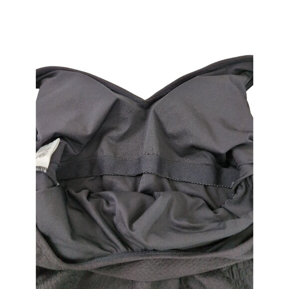 Stylish Swimwear One‎ Piece Swimsuit Womens S Black Textured Belted V-Neck Beach - Picture 5 of 9